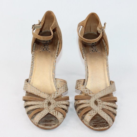 Carlos Santana Brown Strappy Open Toe Stiletto Heel Sandals #135 - Picture 3 of 10